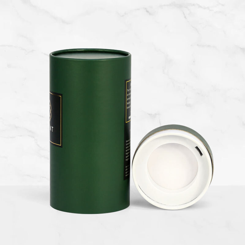 Round Perfume Box Beige Skin Care Product Cylinder Box - Image 2