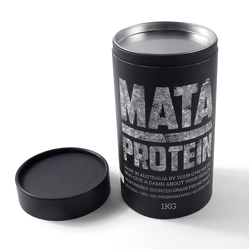 Black Cylindrical Paper Tube Container for Packaging - Image 3