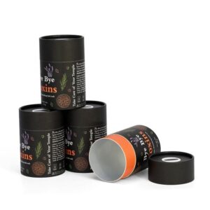 Black Printed Cylinder Packaging With Aluminum Foil For Pet Food