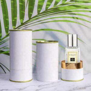 White Cardboard Cylinder Packaging Makeup Cosmetic